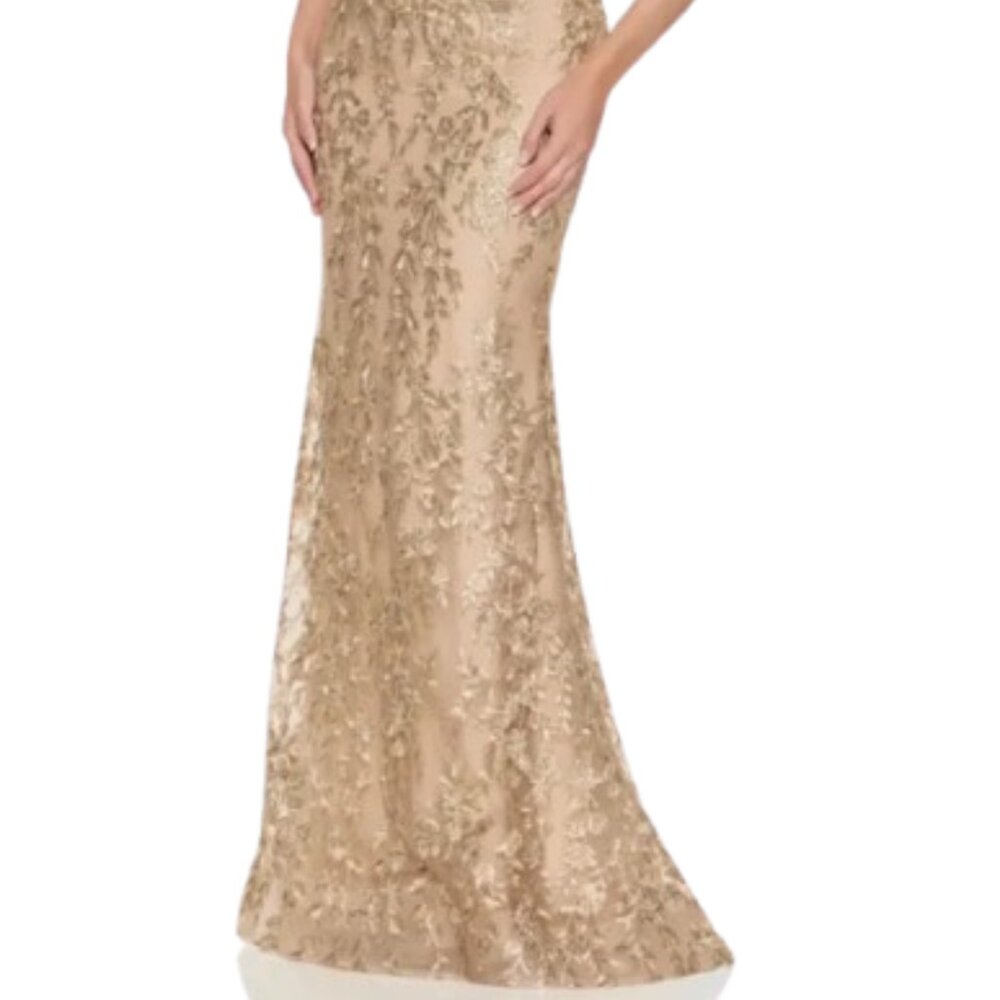 SALE NWT Montage by Mon Cheri M856 Mother of the Bride Dress Gold Size 10 - Picture 2 of 6